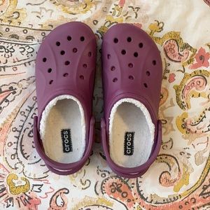 Purple Fuzzy Crocs